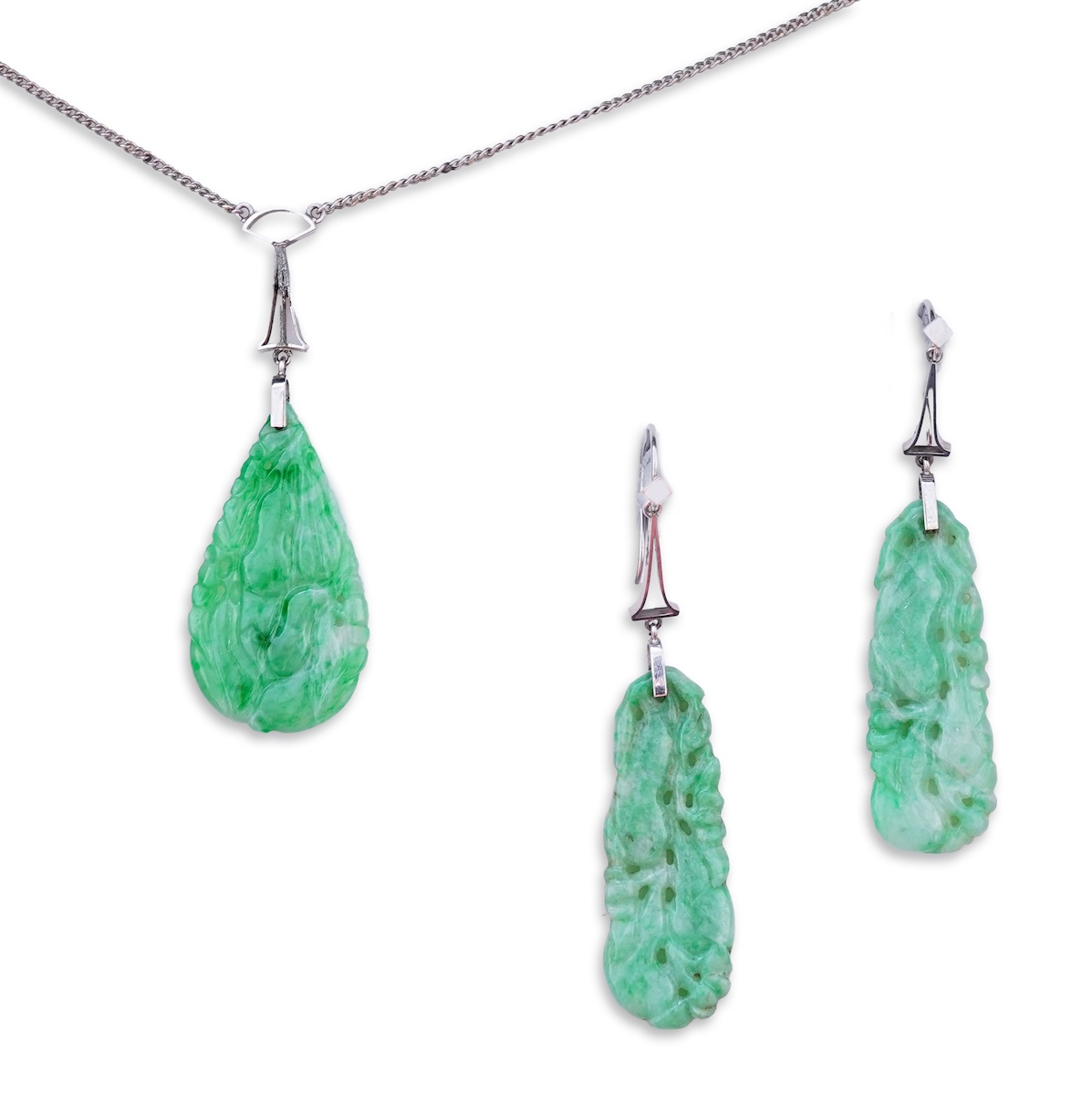 A jadeite demi-parure, 1920s